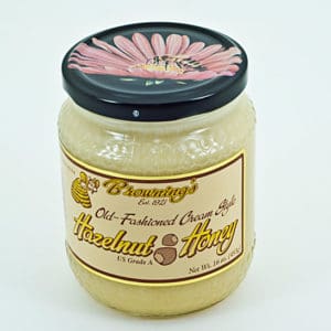 16oz Gift Jar Old-fashioned Creamed Style Hazelnut Honey