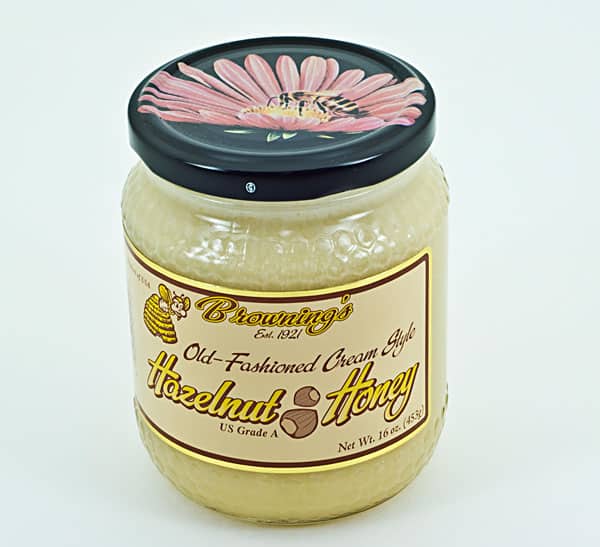 16oz Gift Jar Old-fashioned Creamed Style Hazelnut Honey